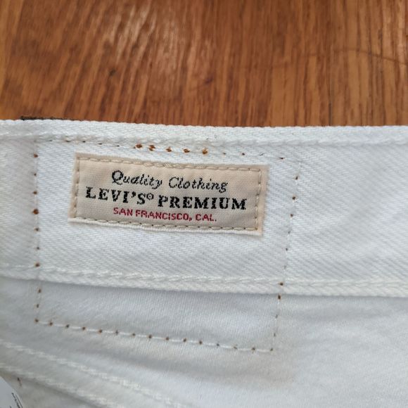 Levi's 501 White Straight Leg Jeans, Big E, W26 L26 - Picture 7 of 14